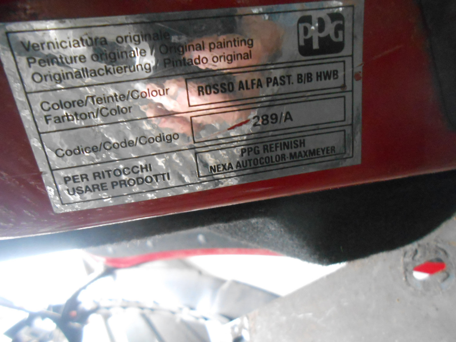 ALFA ROMEO 159 939 (MK1) SALOON NSR PASSENGER REAR DOOR COMPLETE 289/A RED