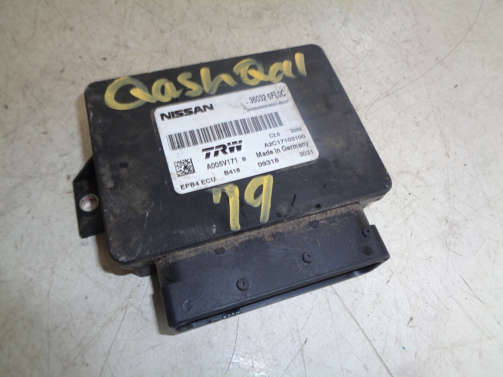 NISSAN QASHQAI J11 MK2 2019 PDC PARKING BRAKE CONTROL MODULE 360326FL0C
