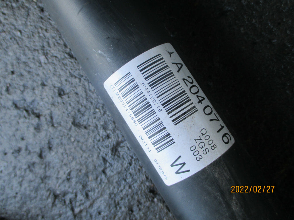 MERCEDES BENZ C CLASS 2014 W204 2.1 DIESEL AUTOMATIC PROP SHAFT 2044100716