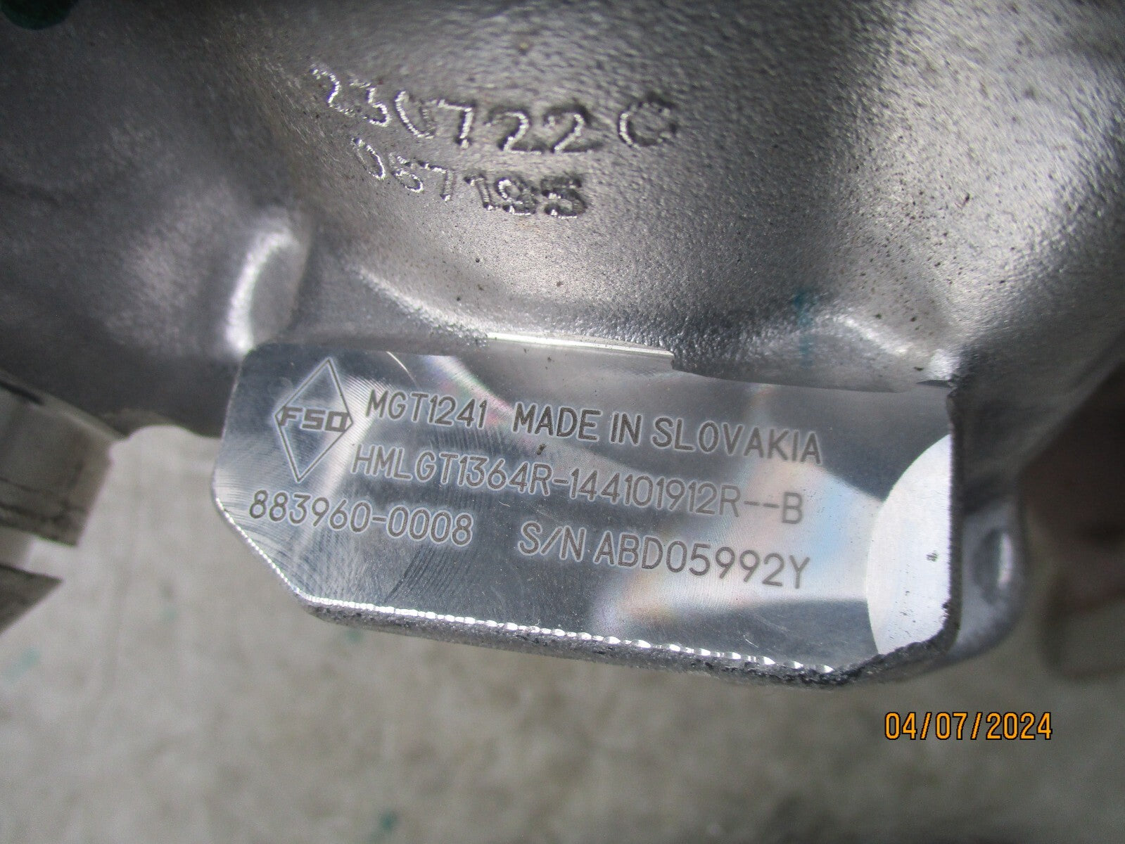 NISSAN QASHQAI J12 2023 1.3 PETROL TURBO TURBO CHARGER 144101912R