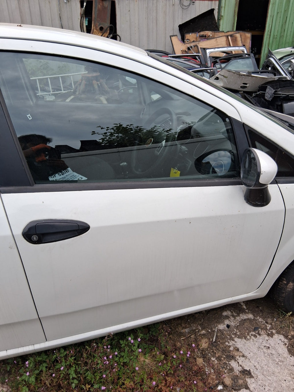 2014 FIAT PUNTO FACELIFT 5 DOOR MK3 OSF BARE DRIVER SIDE FRONT RIGHT DOOR WHITE