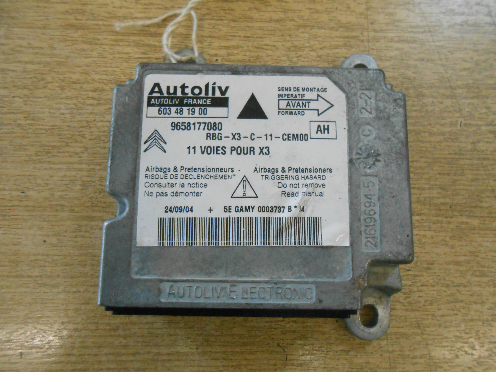 CITROEN C5 DC (MK1) 2002 AIR BAG CONTROL MODULE CRASH ECU UNIT 9658177080