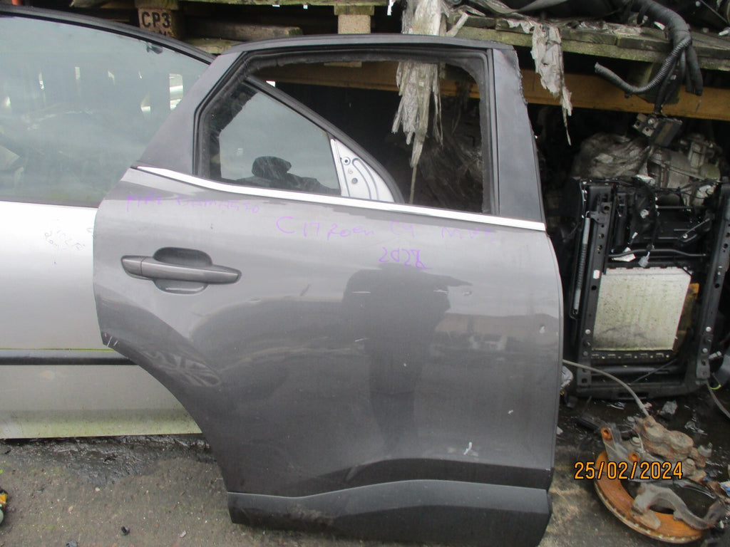 CITROEN C4 MK3 2022 OSR DRIVER SIDE REAR DOOR GREY DAMAGED