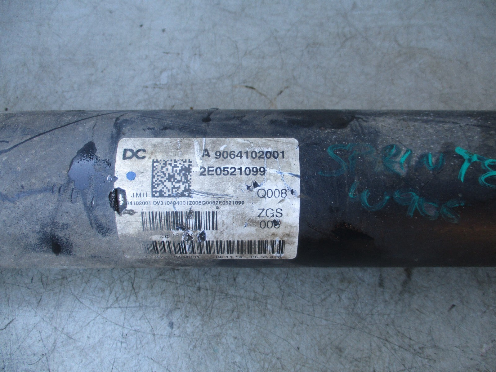 2012 MERCEDES BENZ SPRINTER W906 2.1 DIESEL PROP SHAFT A9064102001