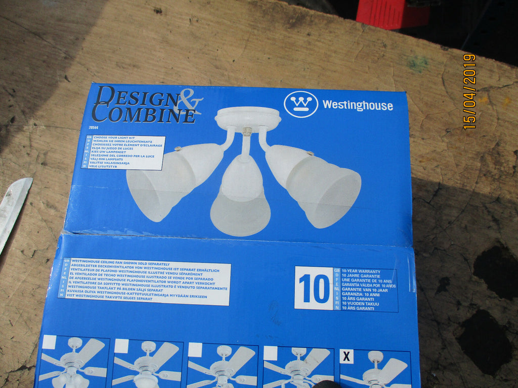 LIGHT ADD ON FOR WESTINGHOUSE DESIGN & COMBINE CEILING FAN IN WHITE NO FAN