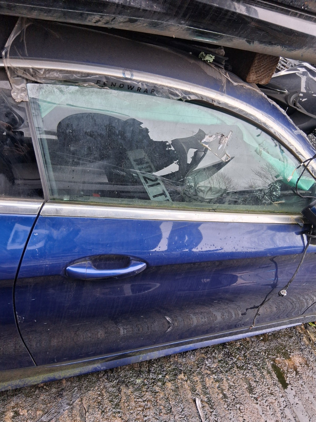 2021 MERCEDES C CLASS C205 COUPE OSF DRIVER SIDE FRONT RIGHT BARE DOOR BLUE 896
