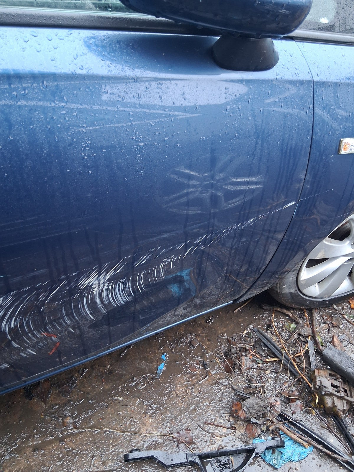 2017 VAUXHALL CORSA E OSF DRIVER SIDE FRONT RIGHT BARE DOOR DARK SEA BLUE Z22W