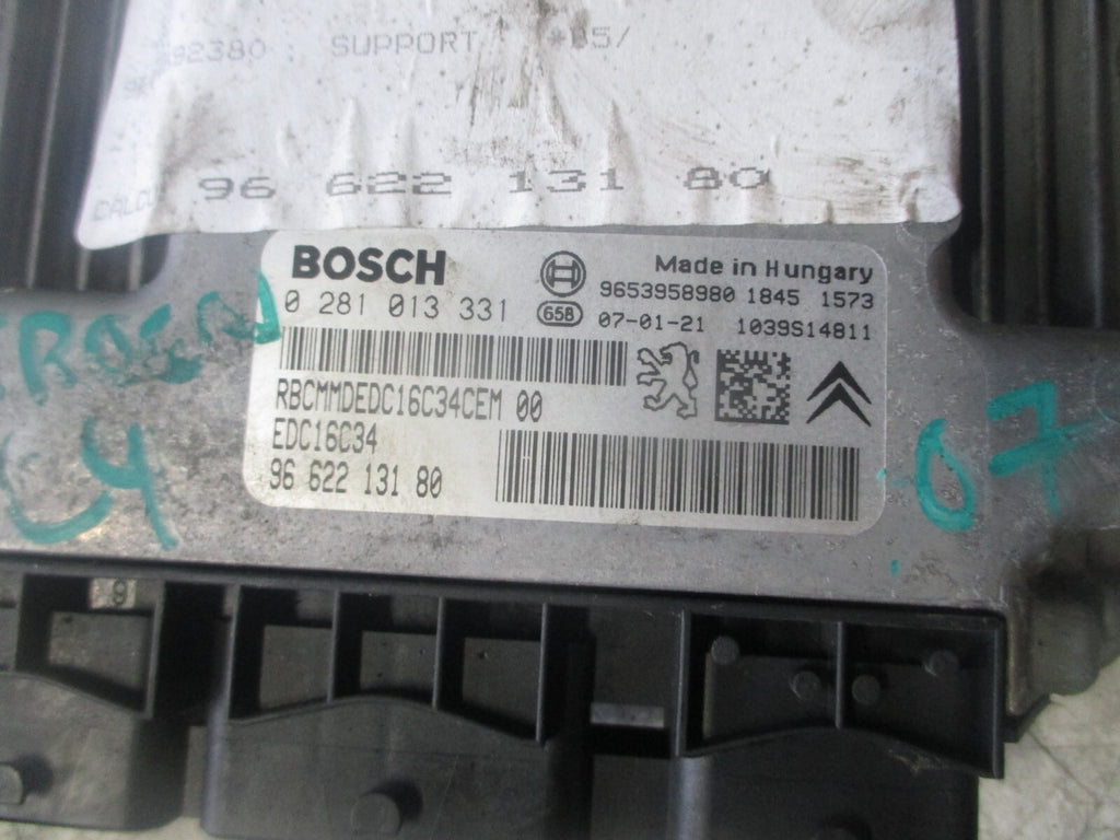 CITROEN C4 MK1 2007 1.6 HDI ECU ENGINE CONTROL MODULE UNIT 9662213180