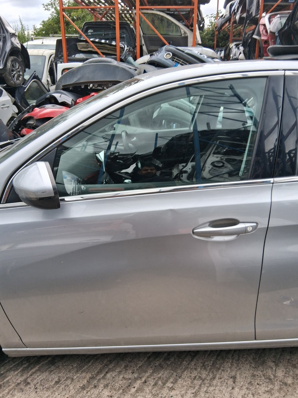2014 PEUGEOT 308 MK2 NSF PASSENGER SIDE FRONT BARE DOOR GRIS ALUMINIUM EZR