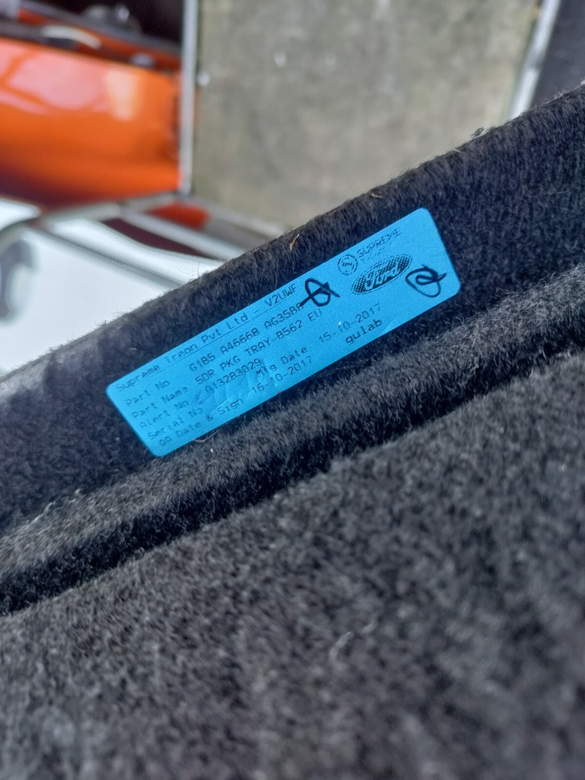 FORD KA+ PLUS 2017 LOAD COVER PARCEL SHELF G1B5A46668
