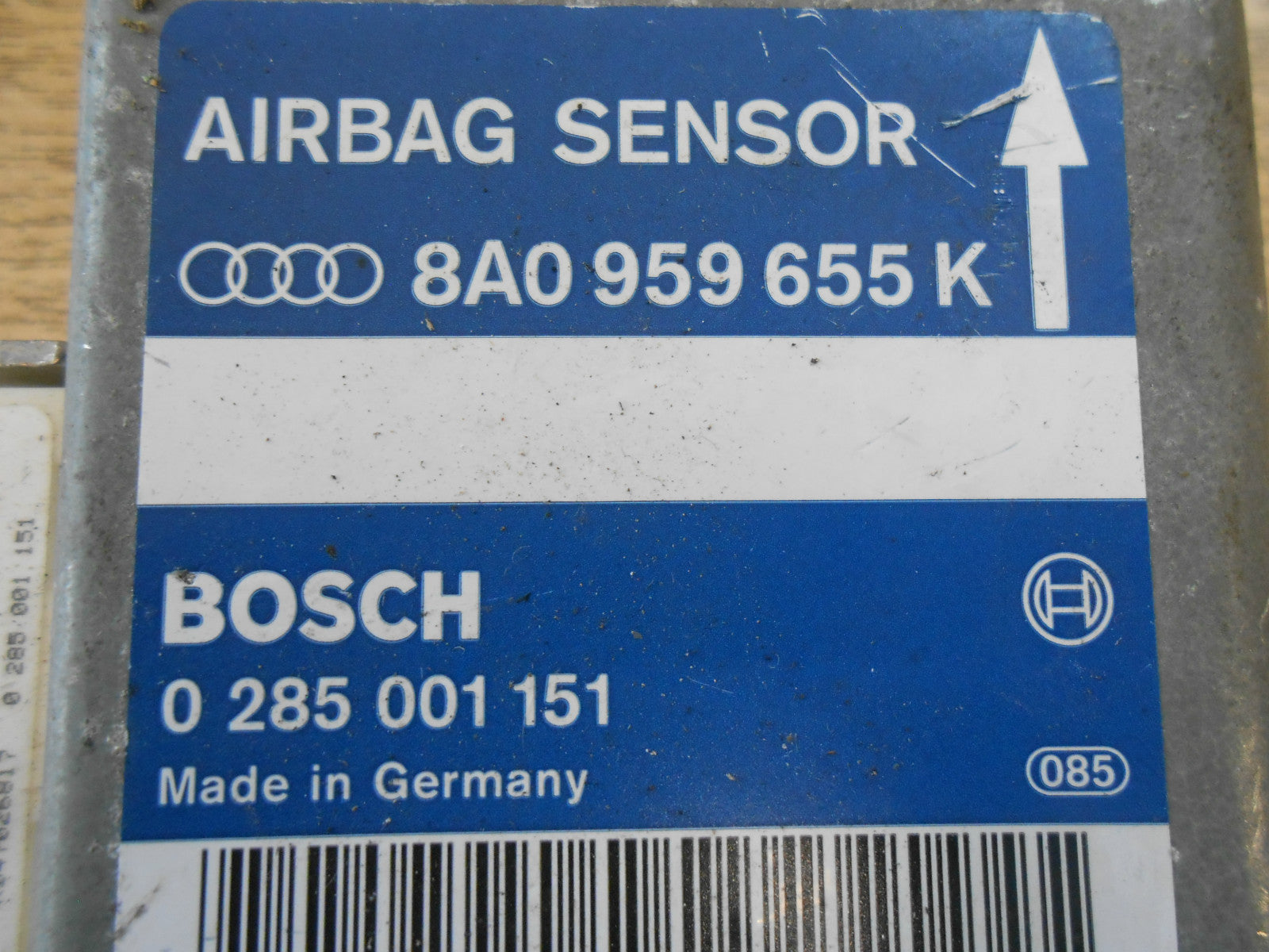 AUDI A8 4D D2 1998 AIR BAG CONTROL MODULE CRASH ECU UNIT 8A0959655K 0285001151