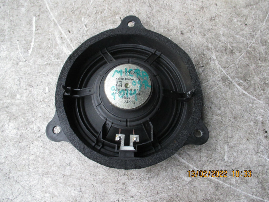 NISSAN MICRA 2014 MK4 2014 OSR REAR DRIVER SIDE DOOR SPEAKER