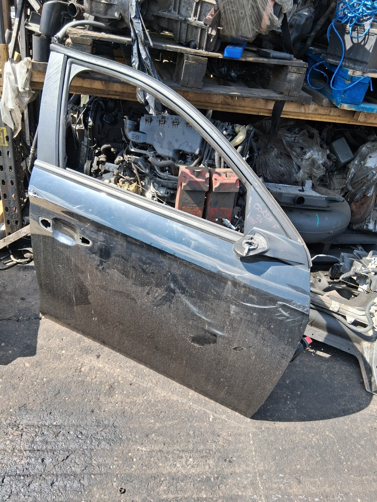 2021 VAUXHALL CORSA F HATCHBACK OSF DRIVER SIDE FRONT BARE DOOR BLACK HAS DENTS