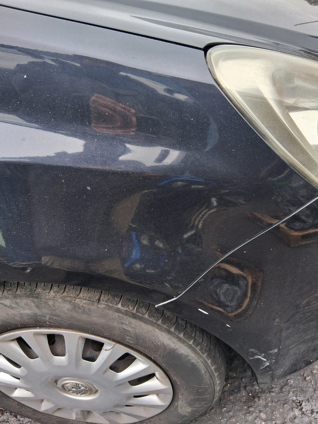 2009 VAUXHALL CORSA D 3 DOOR OSF DRIVER SIDE FRONT RIGHT WING PANEL BLACK