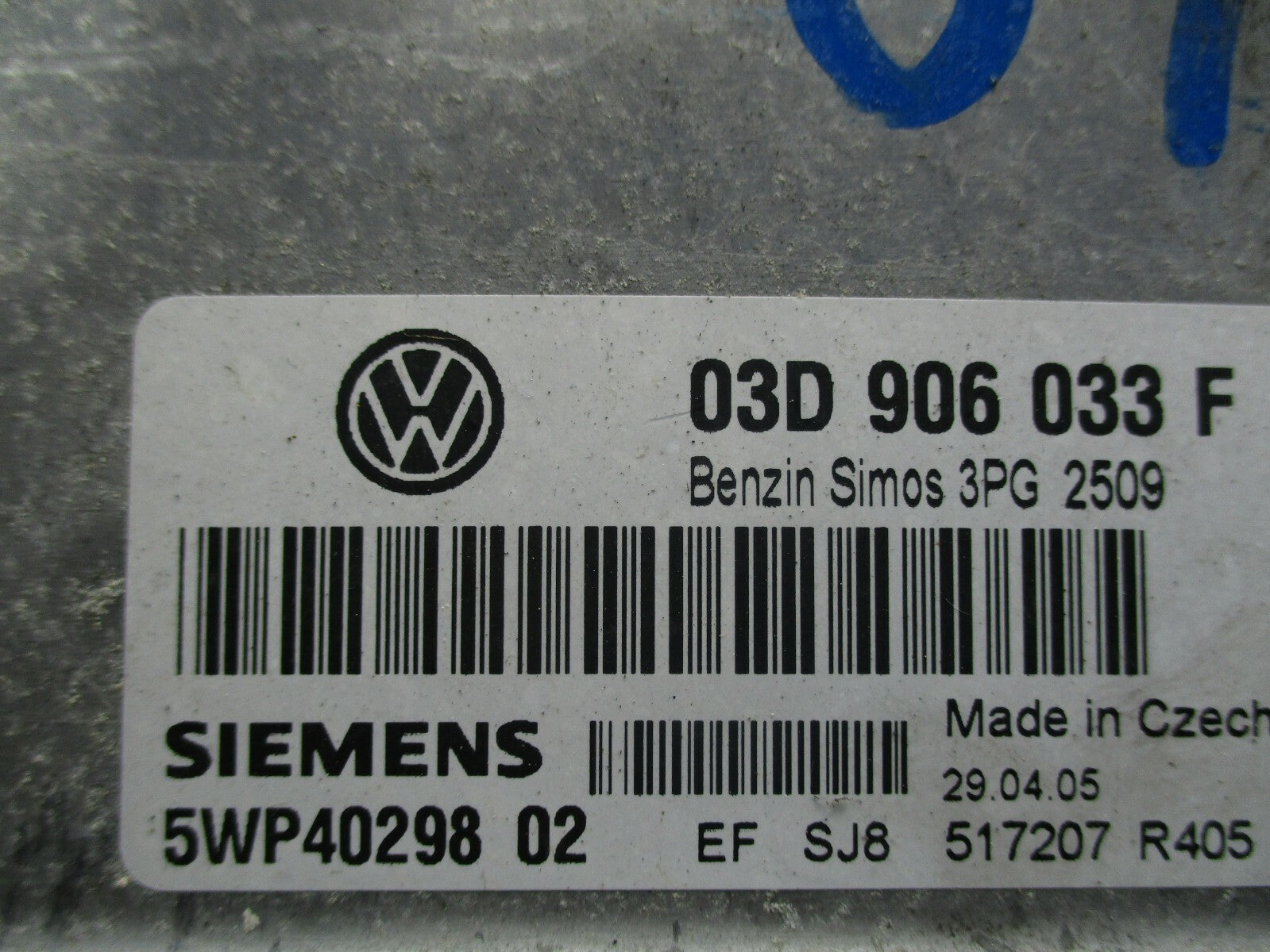 VW VOLKSWAGEN POLO MK4 9N 1.2 PETROL ENGINE CONTROL UNIT ECU MODULE 03D906033F