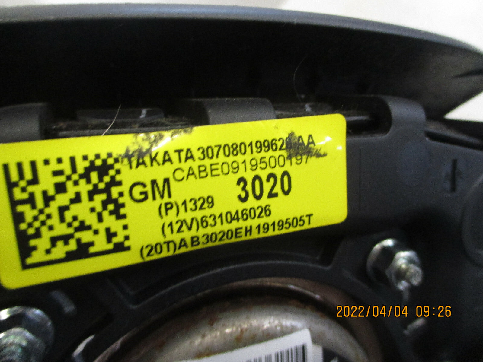 CHEVROLET CRUZE 2009-15 STEERING WHEEL SAFETY BAG 13293020