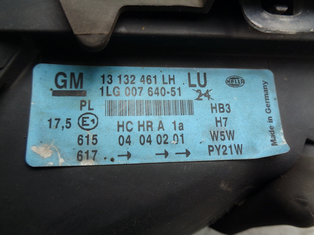 VAUXHALL ASTRA G PASSENGER NEAR SIDE HEADLIGHT 13132461LH