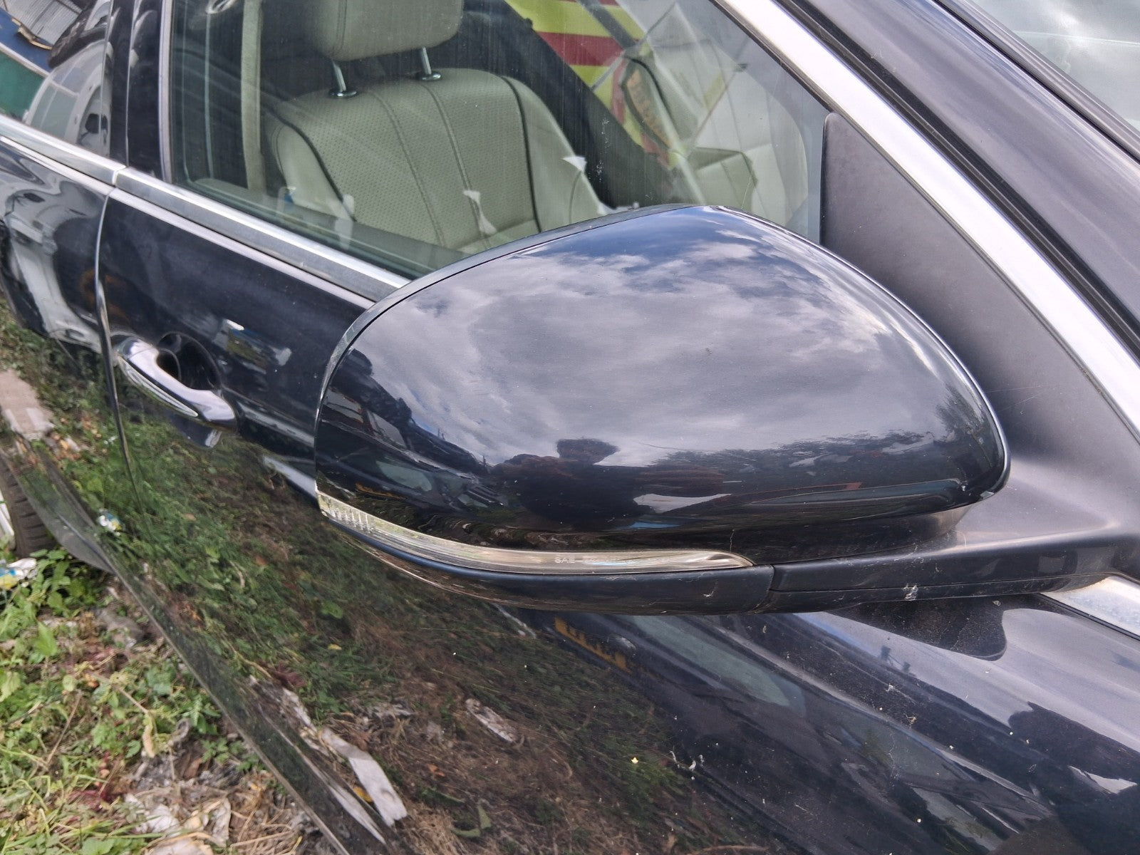 2012 JAGUAR XJ X351 OSF DRIVER SIDE FRONT RIGHT ELECTRIC WING MIRROR BLACK