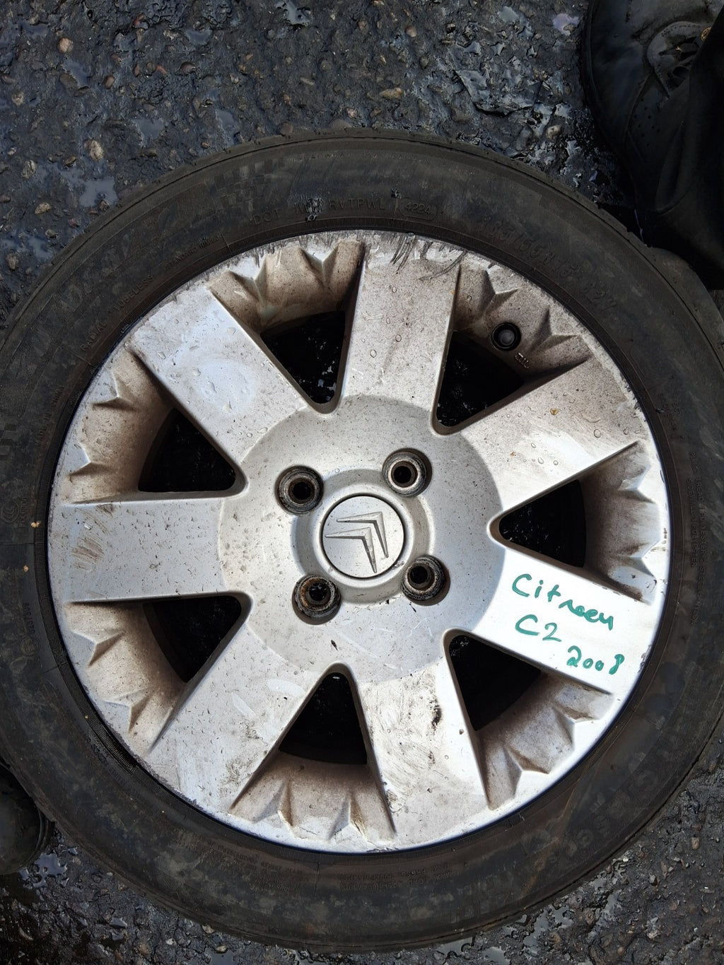 2008 CITROEN C2 15 INCH ALLOY WHEEL WITH TYRE 185/55R15