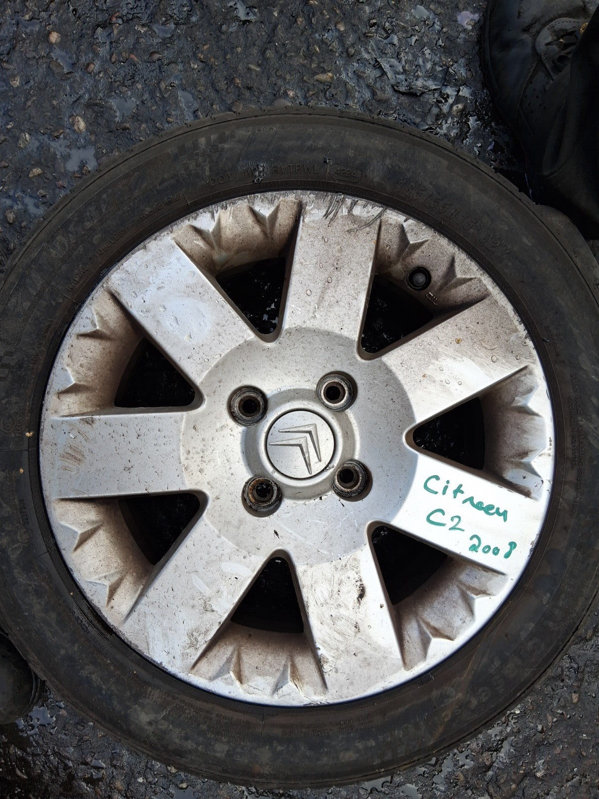 2008 CITROEN C2 15 INCH ALLOY WHEEL WITH TYRE 185/55R15