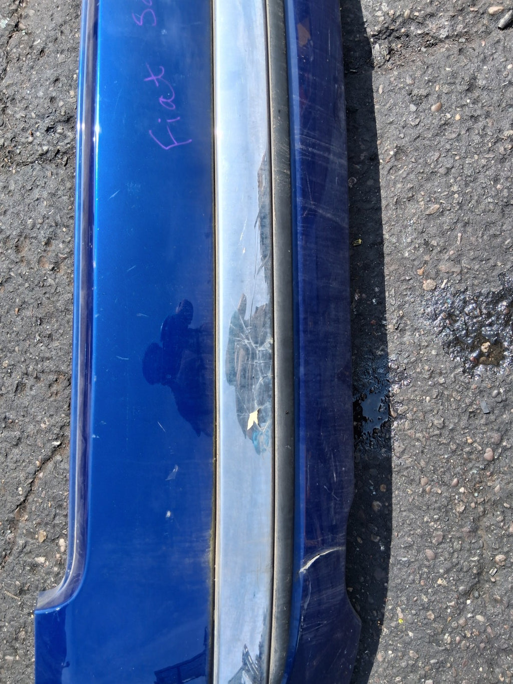 2010 FIAT 500 LOUNGE MK1 COMPLETE REAR BUMPER BLUE MAGNETICO 599/A