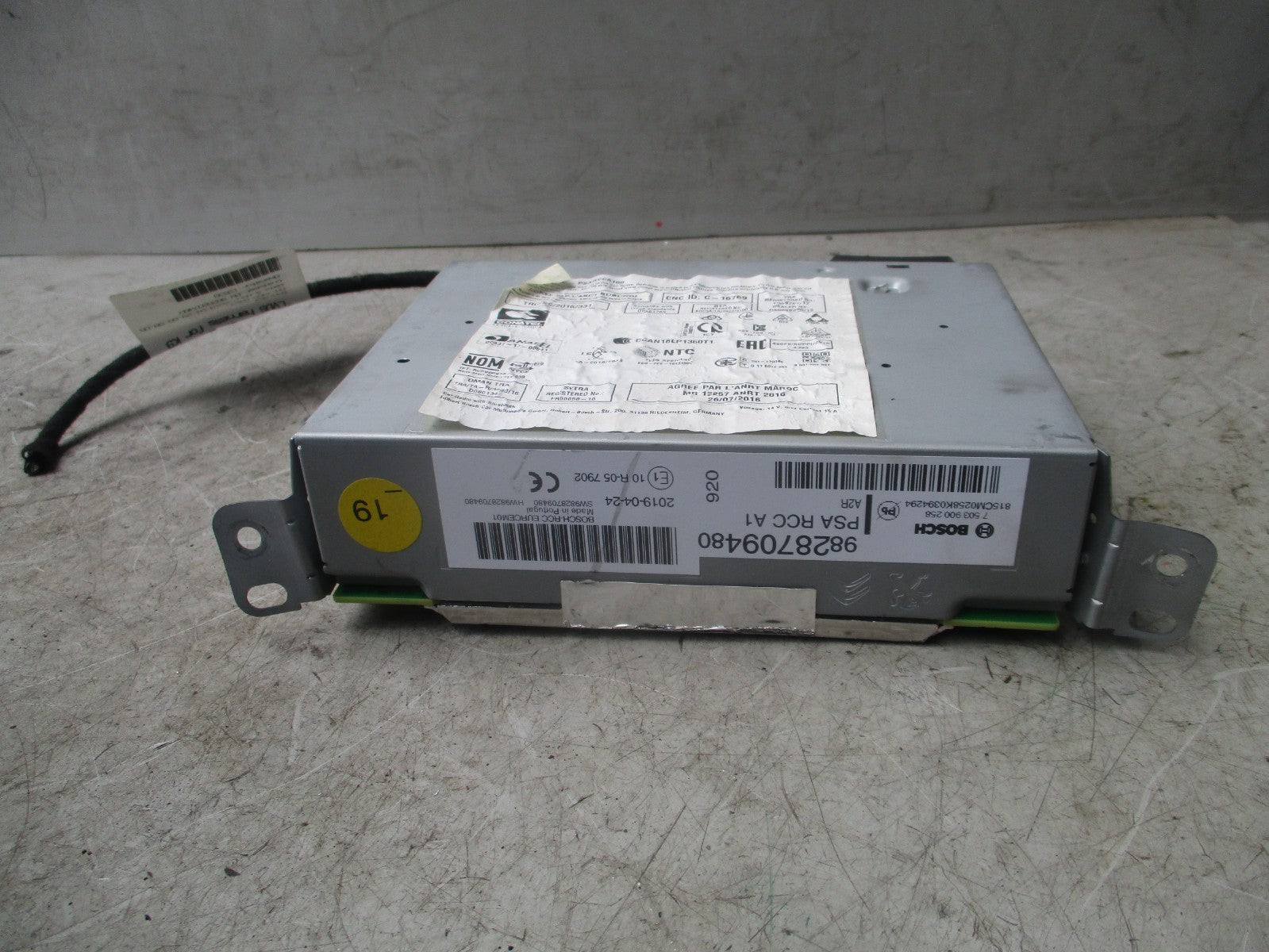 2019 PEUGEOT PARTNER RADIO STEREO CD PLAYER HEAD UNIT 9828709480