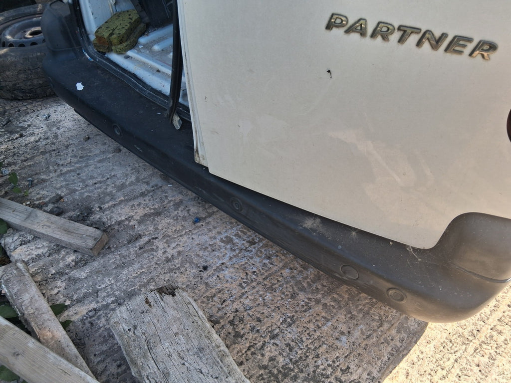 2015 PEUGEOT PARTNER MK2 COMPLETE REAR BUMPER WITH PDC SENSORS BLACK