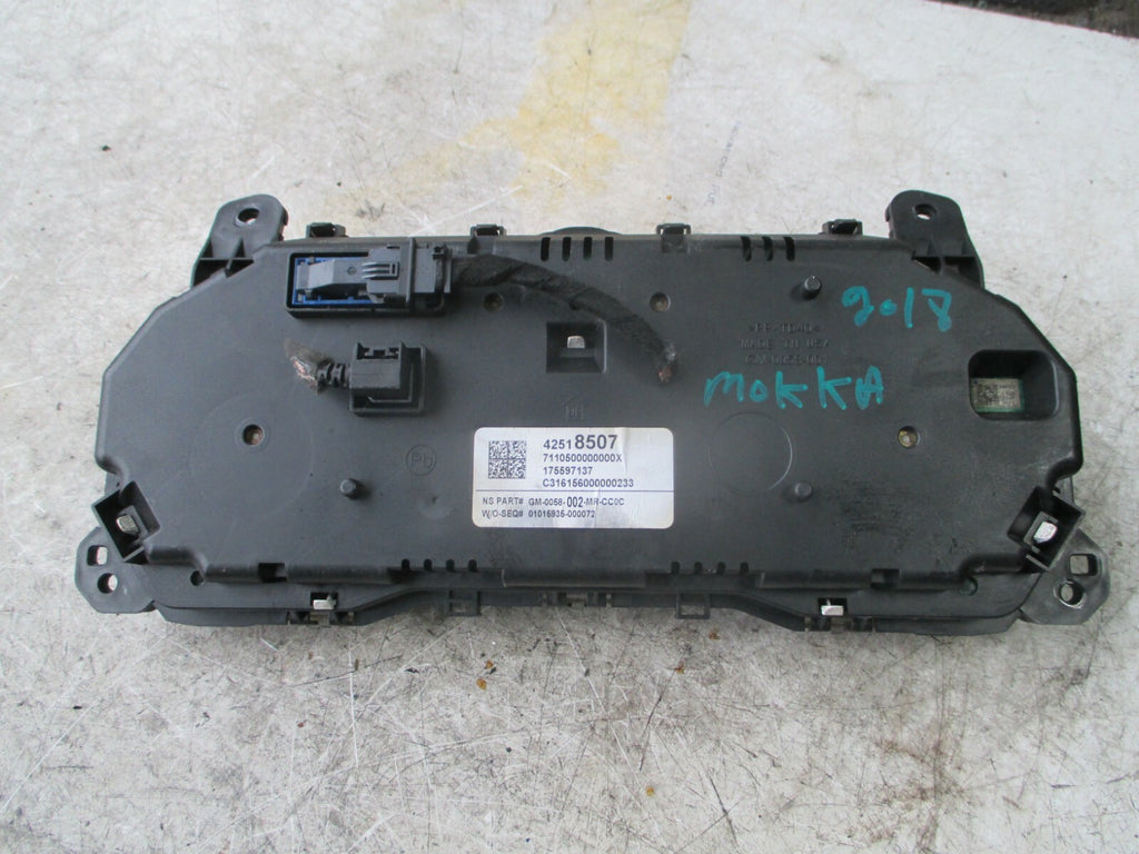2018 VAUXHALL MOKKA X 1.4 PETROL MANUAL SPEEDOMETER INSTRUMENT CLUSTER 42518507