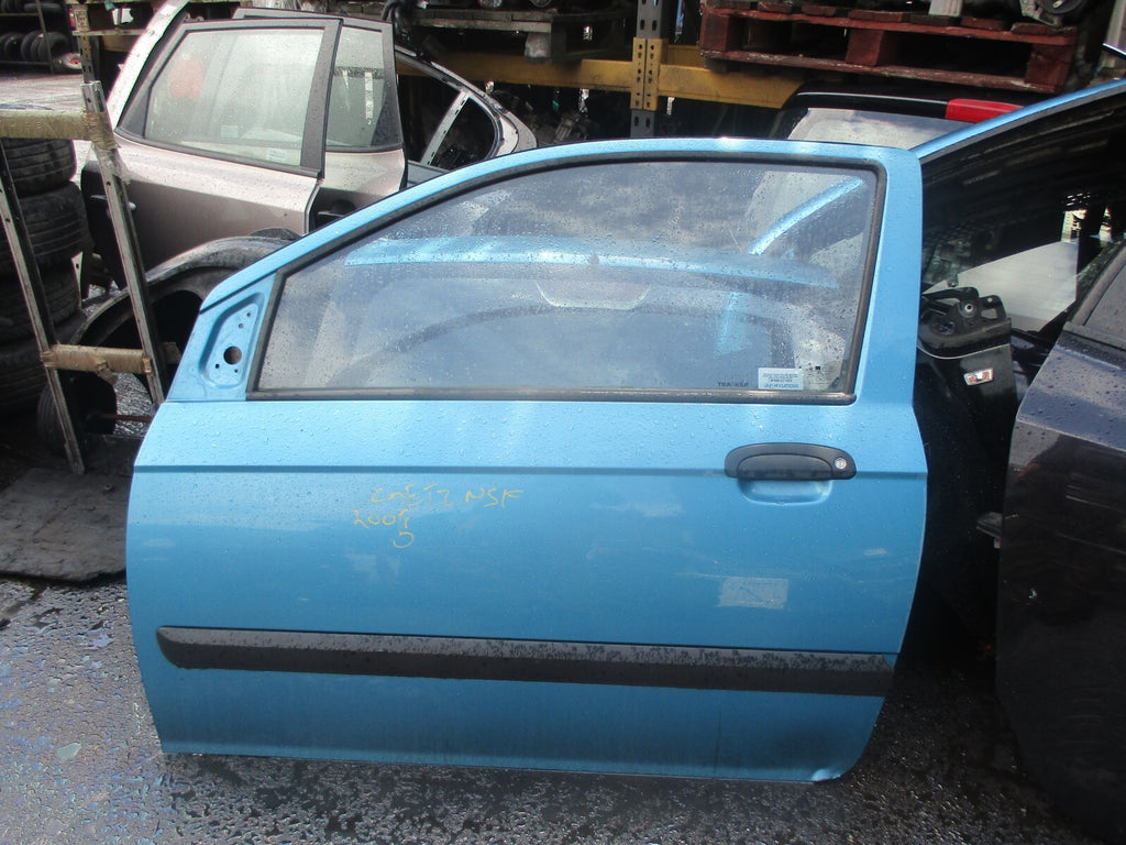 HYUNDAI GETZ 2005 3 DOOR NS PASSENGER SIDE COMPLETE DOOR BLUE