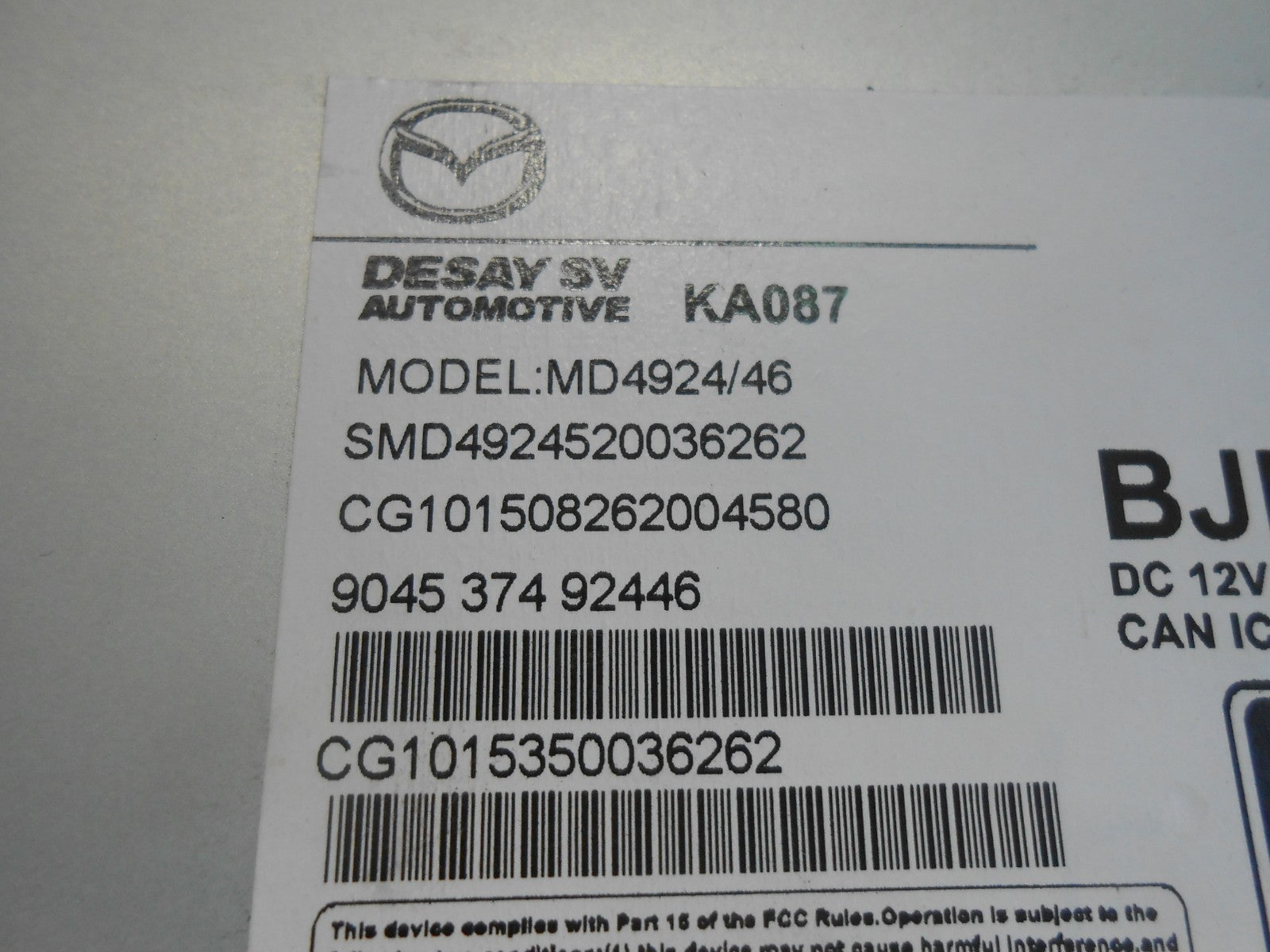 MAZDA 3 BM (MK3) 2013 - 2016 SAT NAV CD UNIT MODULE NO DISC BJE8 669G0 C