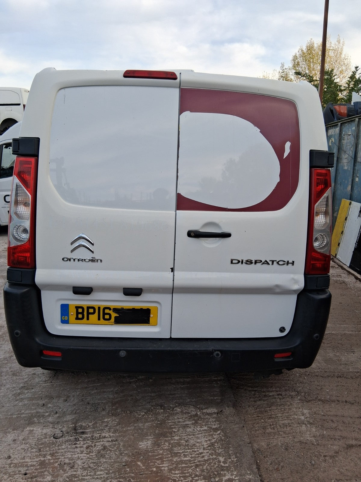 2016 CITROEN DISPATCH MK2 NSR PASSENGER SIDE REAR LEFT COMPLETE DOOR WHITE