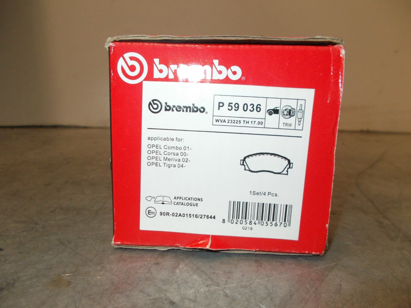 BREMBO VAUXHALL COMBO CORSA MERIVA TIGRA  BRAKE PADS P59036103