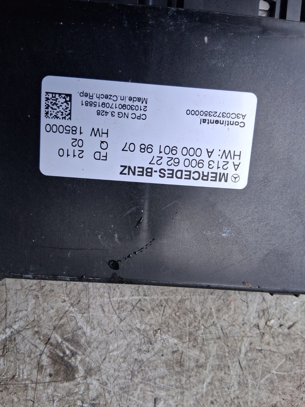 2021 MERCEDES BENZ A CLASS GEARBOX CONTROL MODULE A2139006227