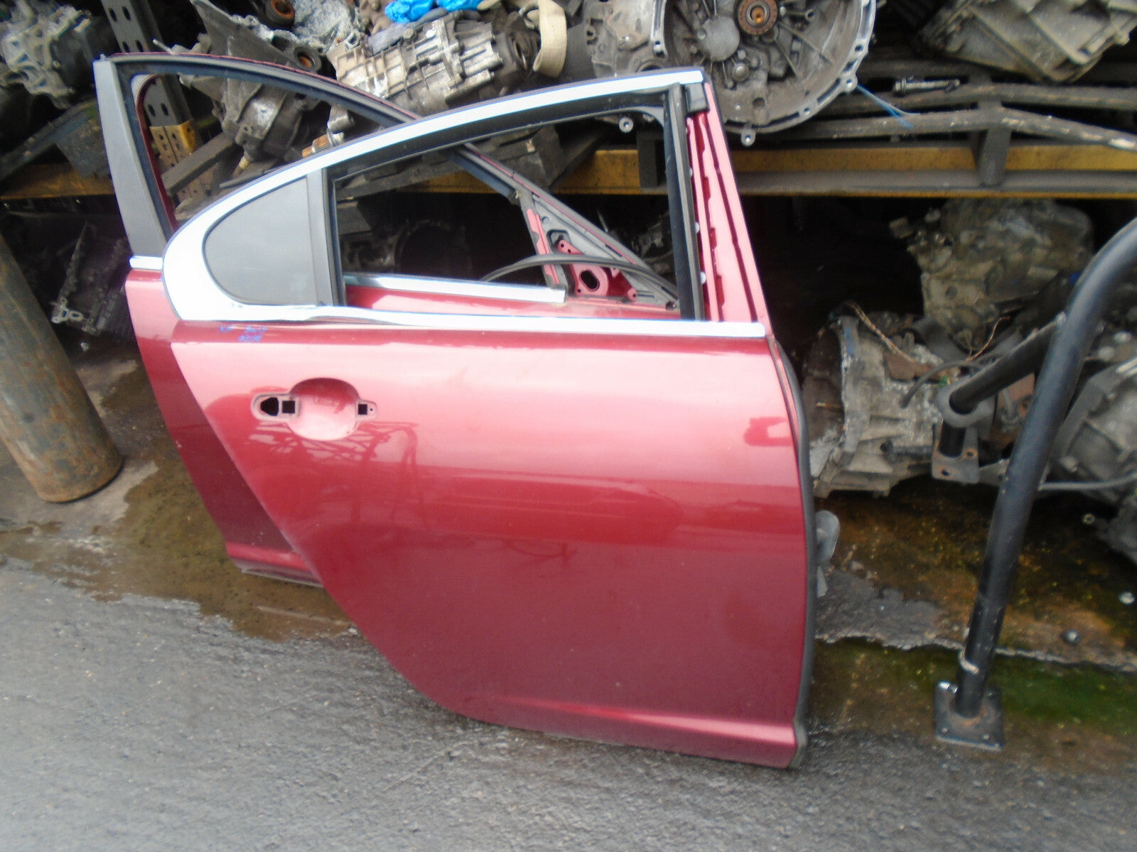 JAGUAR XF FACELIFT 2013 OSR DRIVER SIDE REAR BARE DOOR SHELL FRAME ONLY RED CAJ