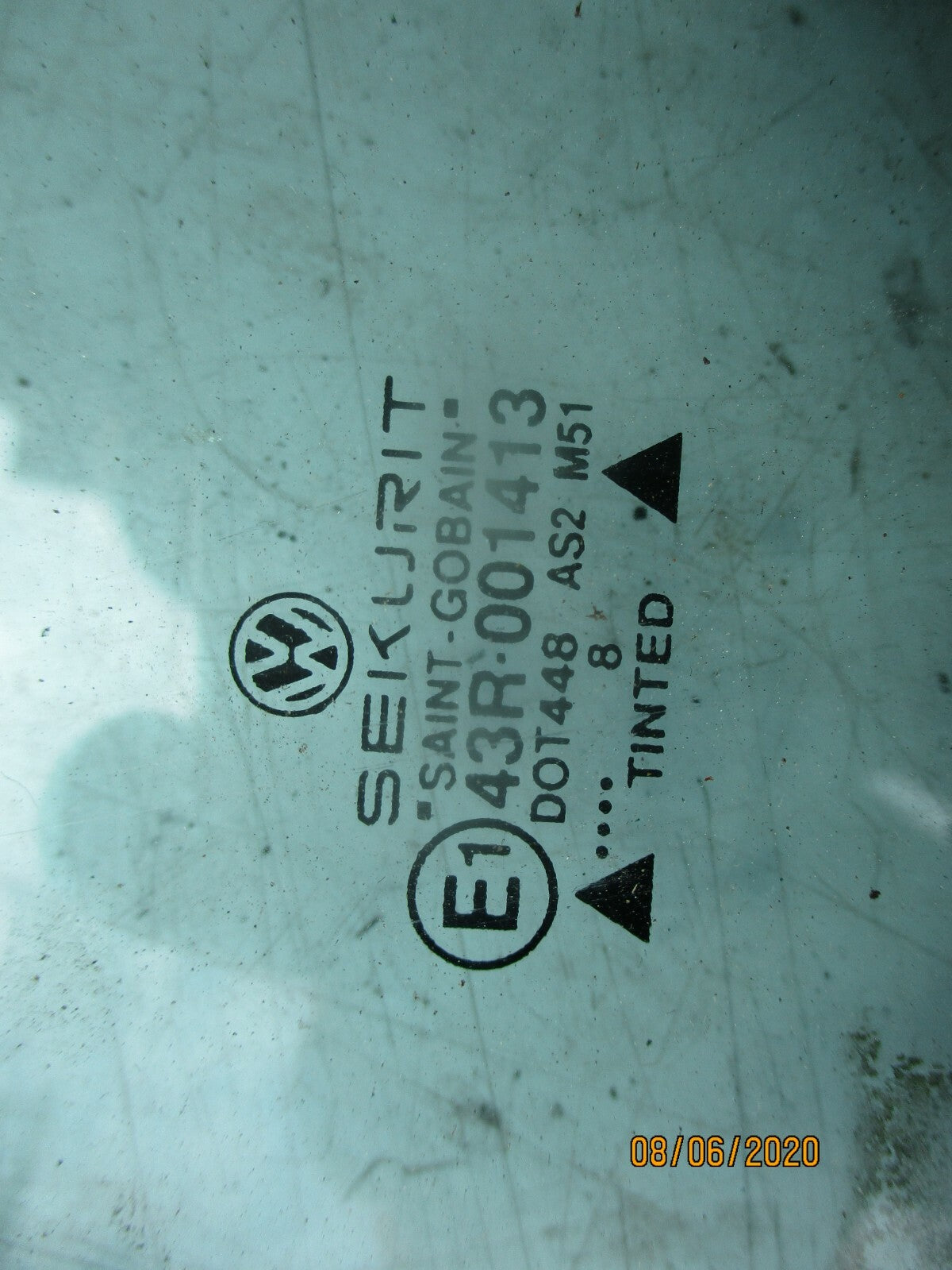 VOLKSWAGEN GOLF CABRIO MK3 1998 OSF DRIVER FRONT DOOR WINDOW GLASS 43R-001413