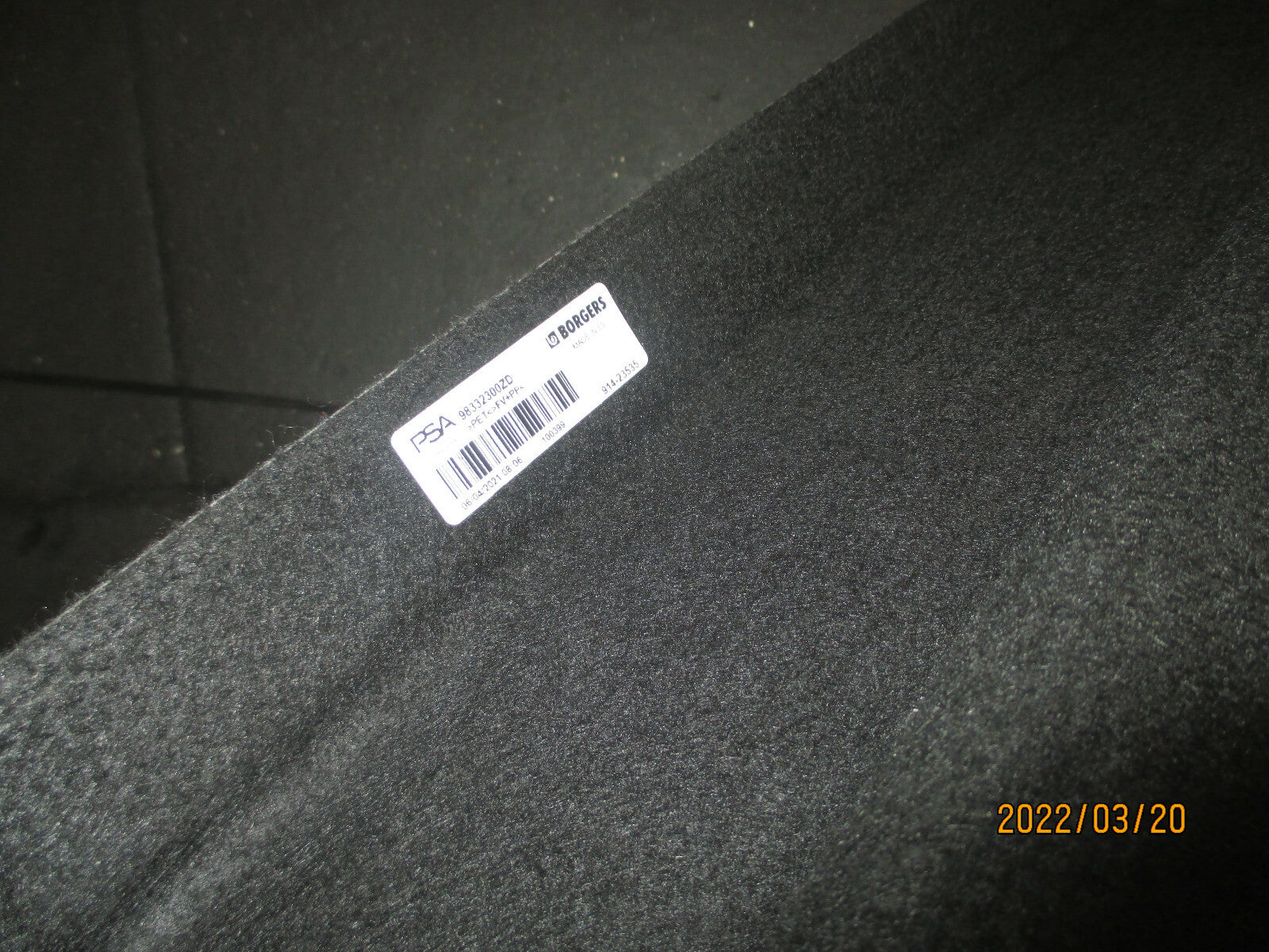 CITROEN C4 MK3 2021 REAR BOOT PARCEL SHELF LOAD COVER 98332300ZD