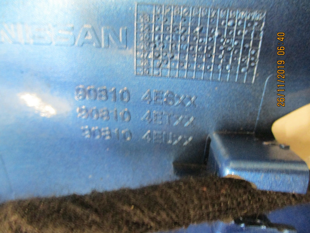 NISSAN QASHQAI J11 2018 REAR BOOT AILGATE PLINTH TRIM PANEL MICRO SWITCH BLUE
