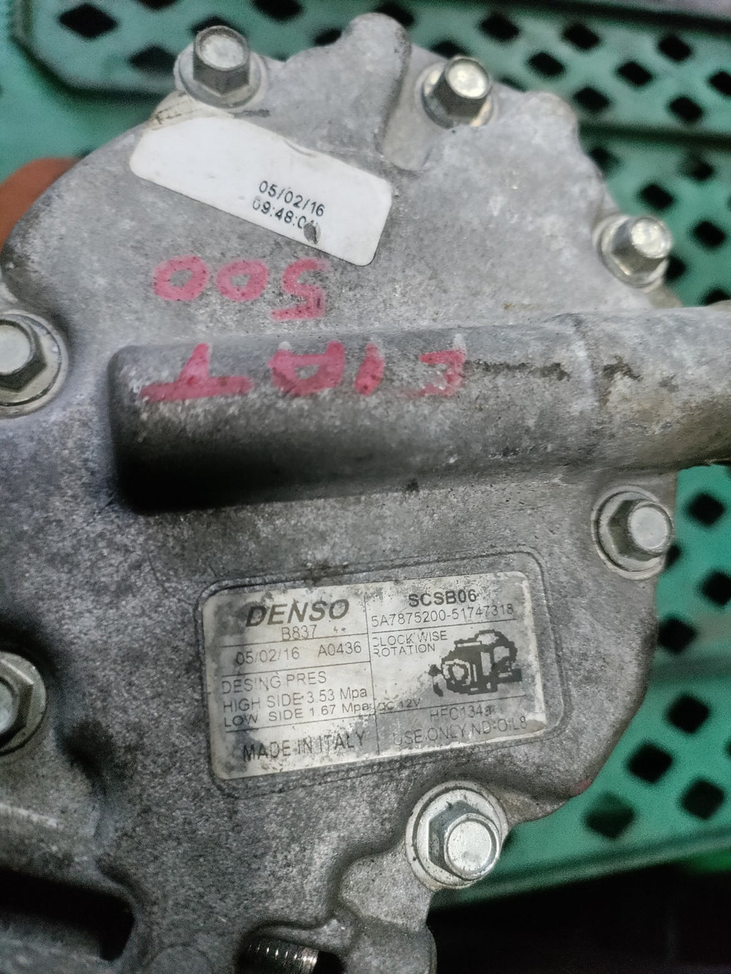 2015 FIAT 500 AIR CON CONDITIONING COMPRESSOR PUMP 51747318