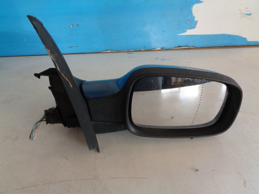 RENAULT MEGANE MK2 2005 OS DRIVER SIDE ELECTRIC WING MIRROR BLUE