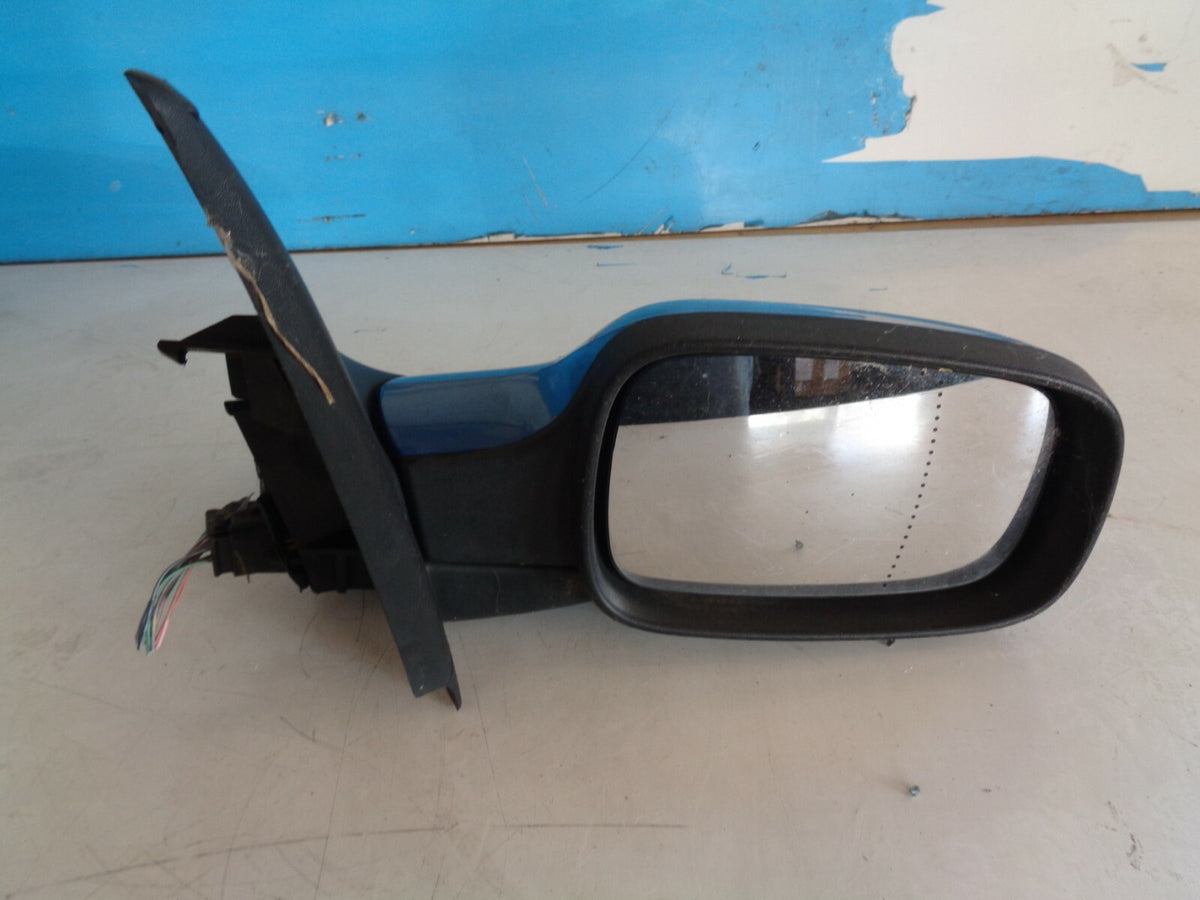 RENAULT MEGANE MK2 2005 OS DRIVER SIDE ELECTRIC WING MIRROR BLUE