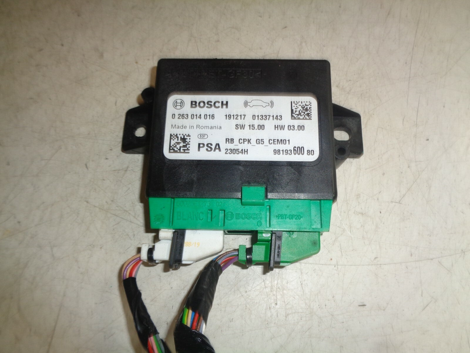 CITROEN C5 AIRCROSS 2019 PARKING SENSOR CONTROL MODULE 9819360080