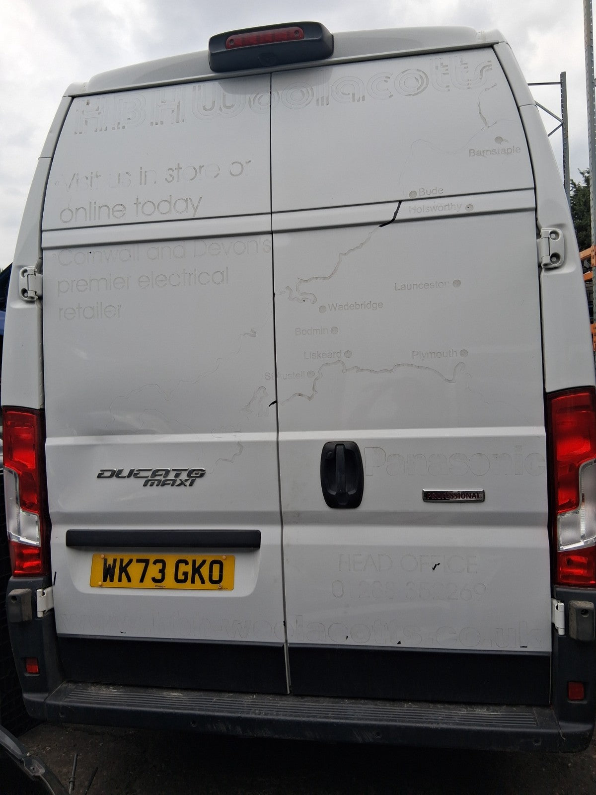 2023 FIAT DUCATO MK3 EXTRA HIGH ROOF NSR PASSENGER SIDE REAR BARE DOOR WHITE