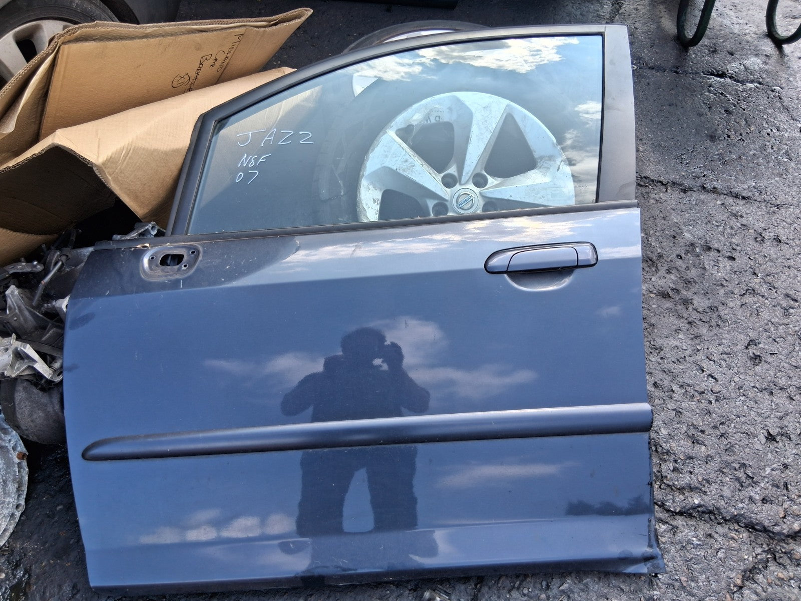 2007 HONDA JAZZ MK2 NSF PASSENGER SIDE FRONT LEFT BARE DOOR BLUE