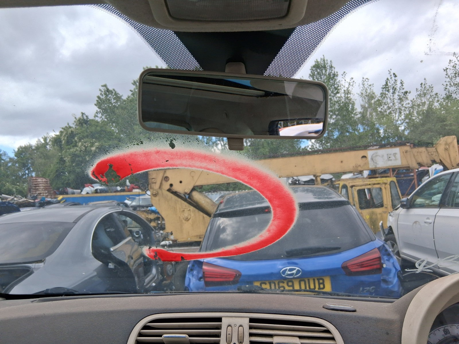 2015 FIAT 500 LOUNGE MK1 INTERIOR REAR VIEW MIRROR