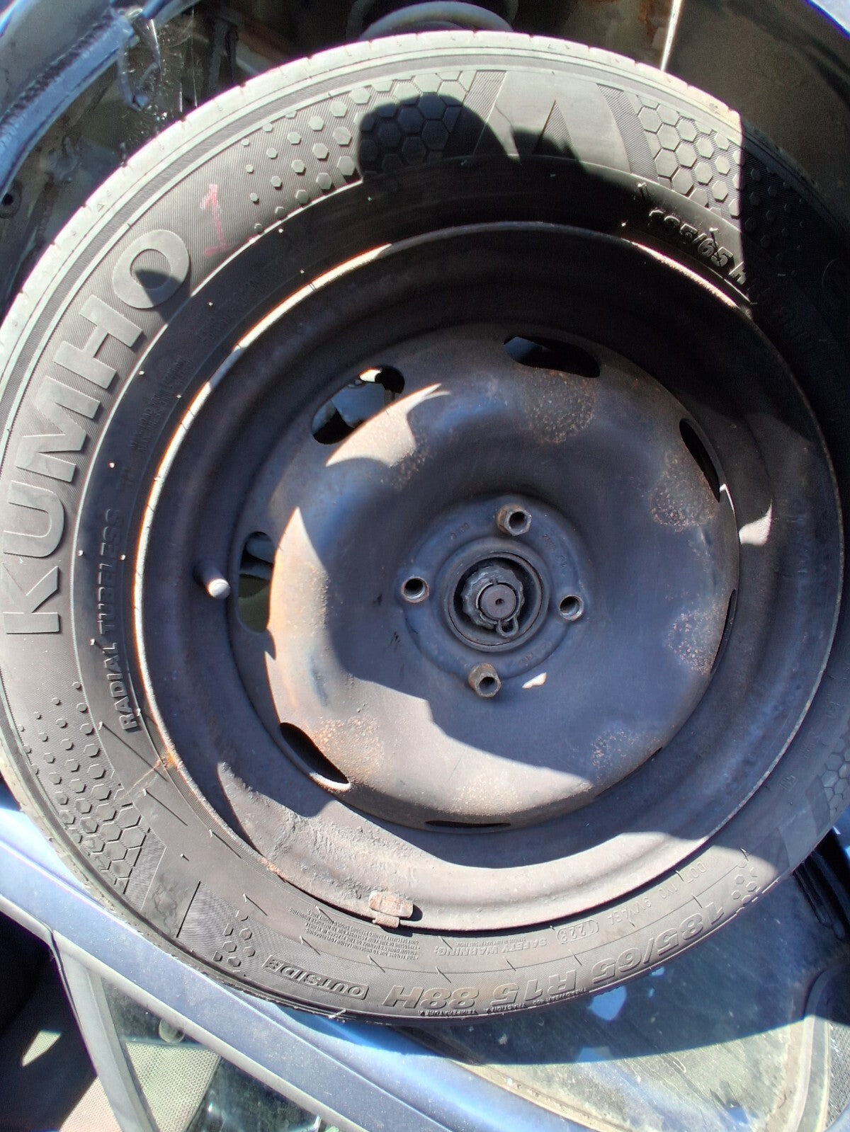 2009 PEUGEOT 207 15 INCH STEEL WHEEL WITH TYRE 185/65R15