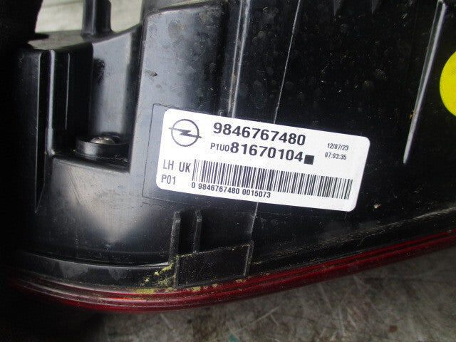 2023 VAUXHALL GRANDLAND X NSR PASSENGER SIDE INNERTAILLIGHT LAMP 9846767480