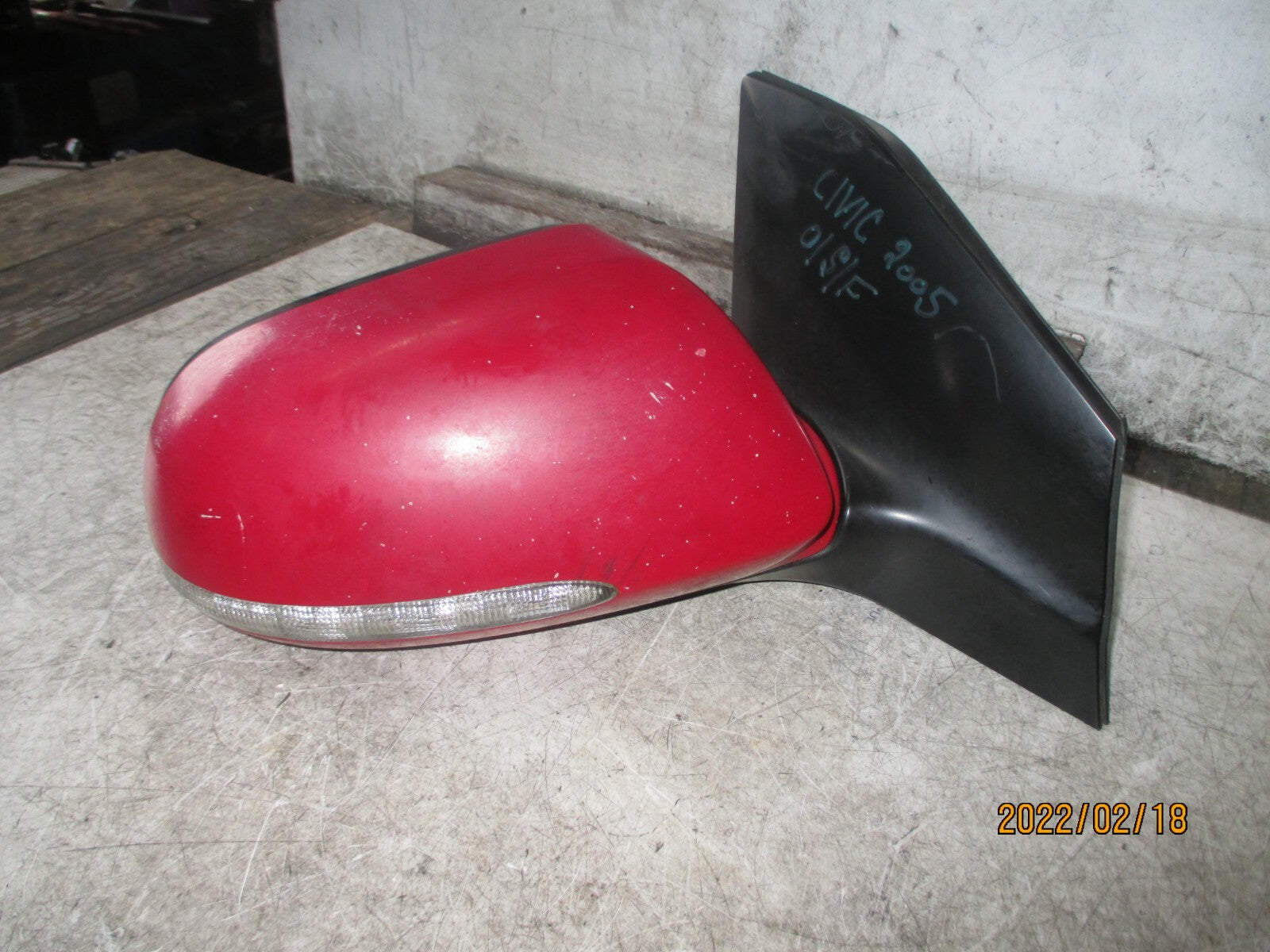 HONDA CIVIC MK7 SPORT 2005 3 DOOR OS DRIVER SIDE ELECTRIC DOOR WING MIRROR RED