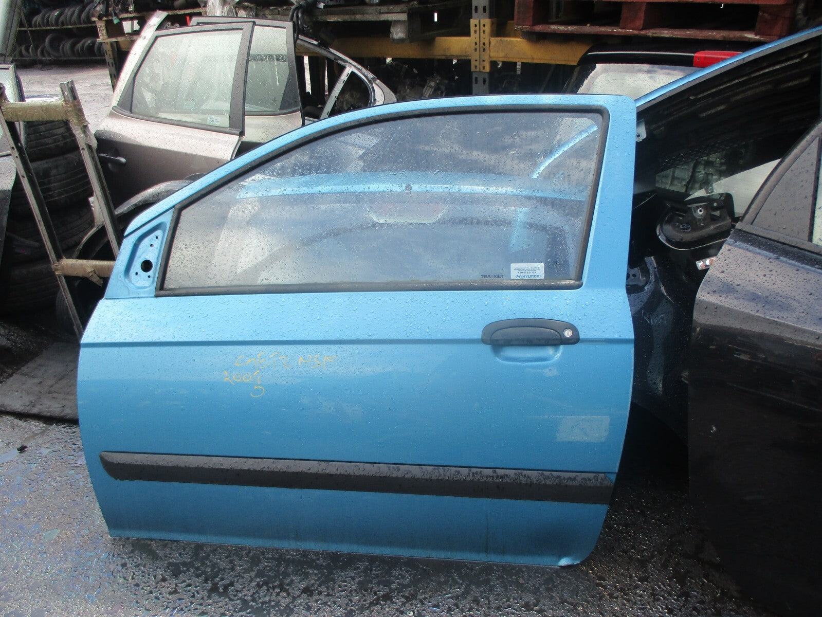 HYUNDAI GETZ 2005 3 DOOR NS PASSENGER SIDE COMPLETE DOOR BLUE