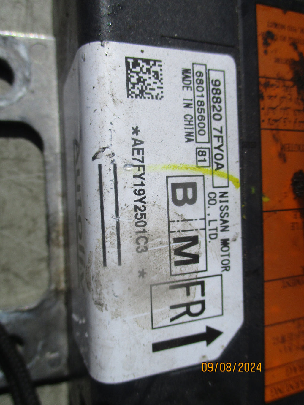 2020 NISSAN X TRAIL 1.3 PETROL AIRBAG CONTROL MODULE  988207FYOA