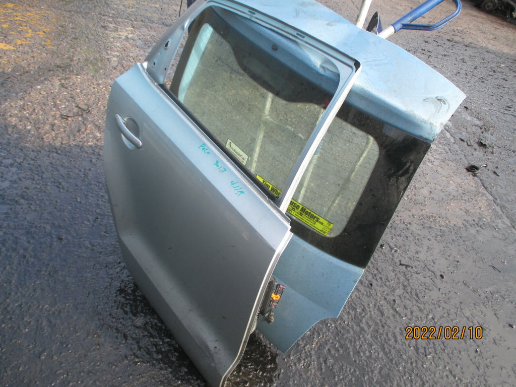 VOLKSWAGEN POLO MK5 6C 6R 5 DOOR DRIVER OFF SIDE REAR DOOR SILVER